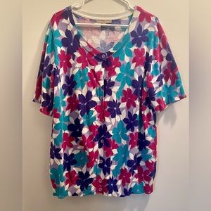Floral short sleeved cardigan